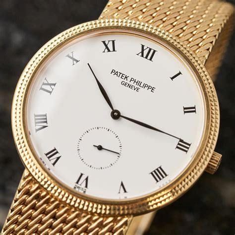 patek philippe calatrava porcelain dial 18k yellow gold watch 3919|patek calatrava 3919 speed.